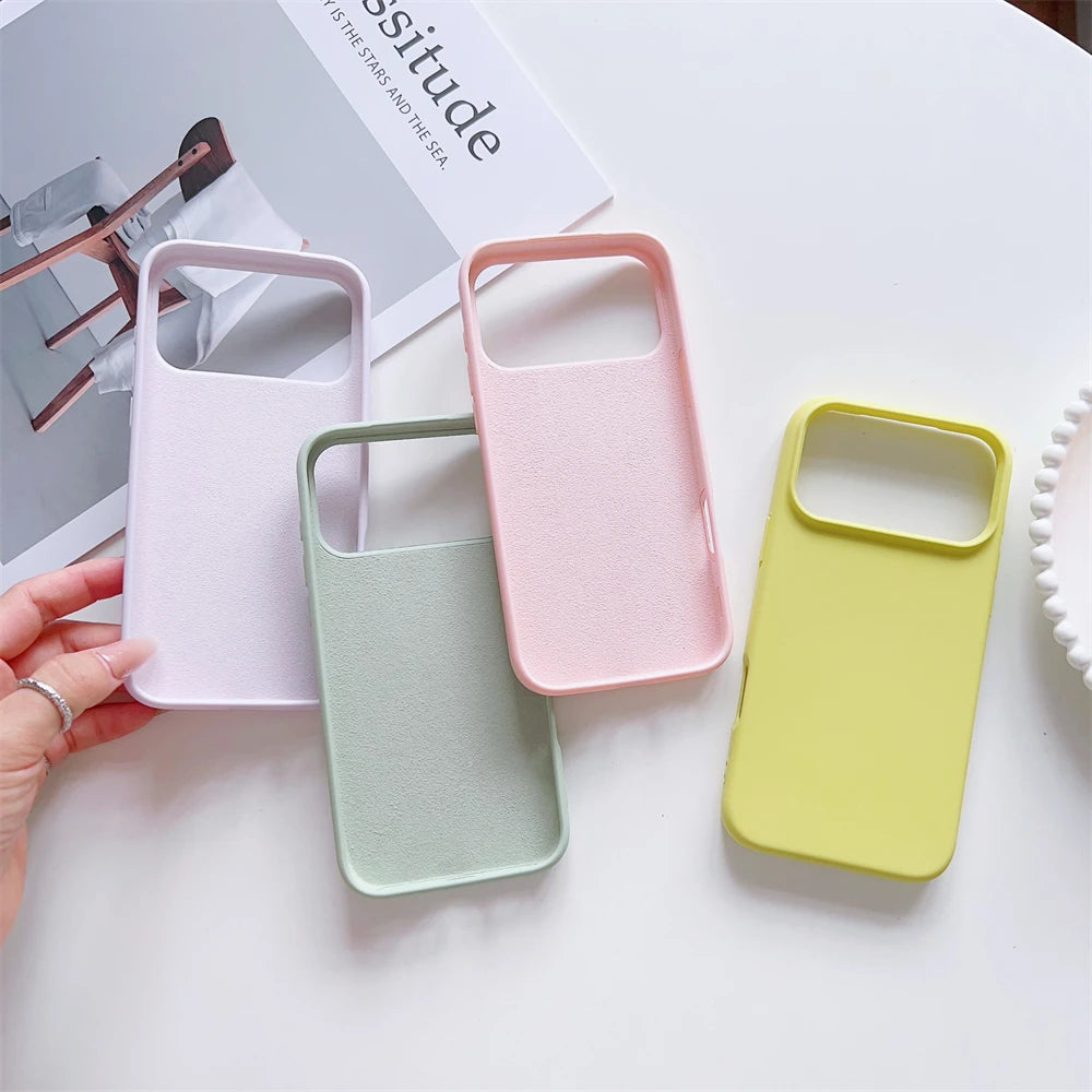 Matte Candy Color Phone Case for iPhone 17 Air 16 16E 15 Pro Max Liquid Silicone Shockproof Protection Skin Feeling Solid Cover