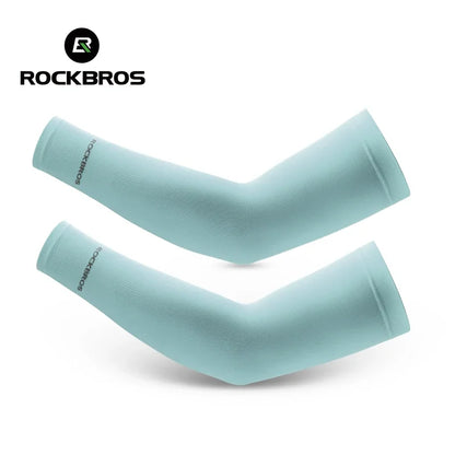 ROCKBROS  Arm Sleeve Breathable Quick Dry UV Protection Cycling Sport Sleeve Ice Fabric Sunscreen Sports Wear Fitness Arm Sleeve