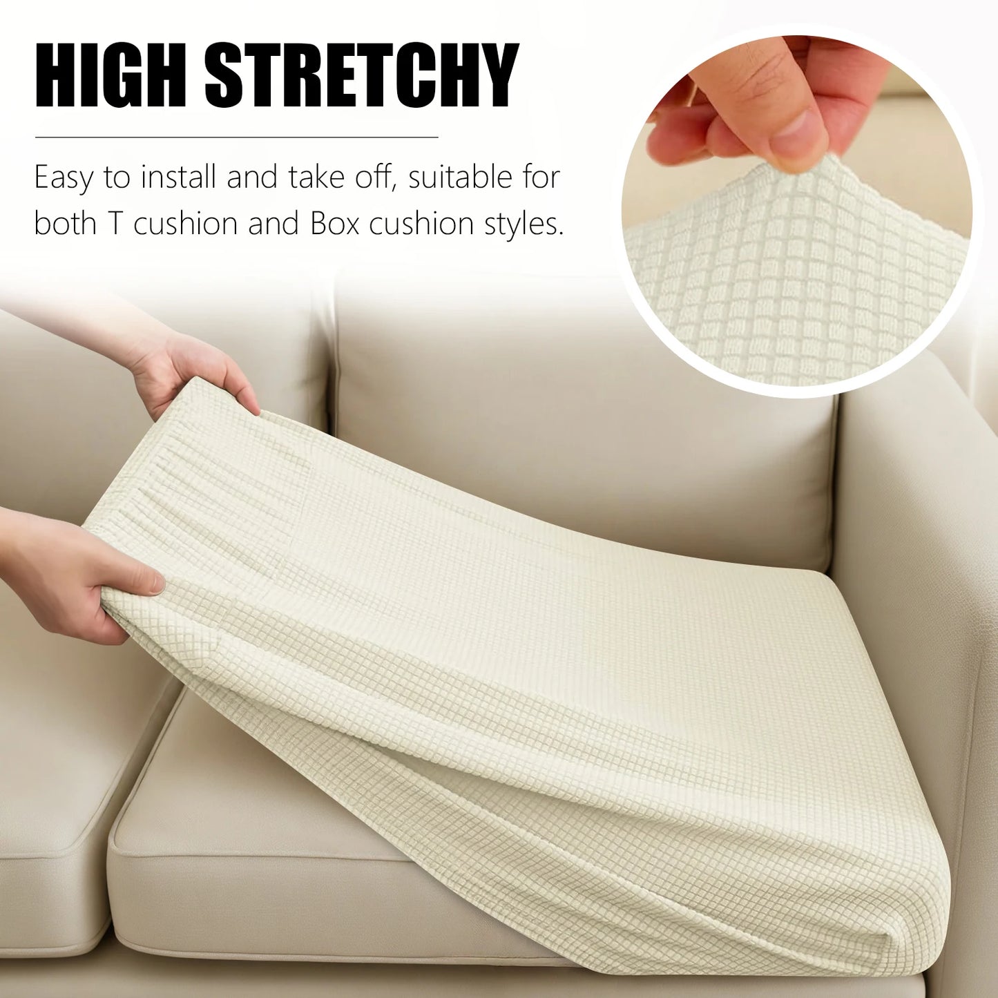 1 2 3 4 Seat Sofa Cushion Cover Back Combination Kit Cover Living Room Waterproof Jacquard Slipcover Couch Seat Protector Case