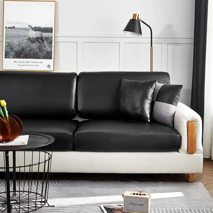Stretch PU Leather Waterproof Sofa Cushion Cover Sofa Seat Slipcover Backrest Cover Easy Clean Sofa Protector for Pets Kids