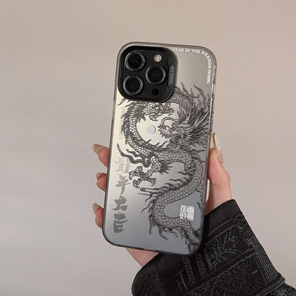 Cool Unique Phone Cases for iPhone 16 Pro Max Plus 15 14 11 12 13 Chinese Style Dragon Protective Phone Covers