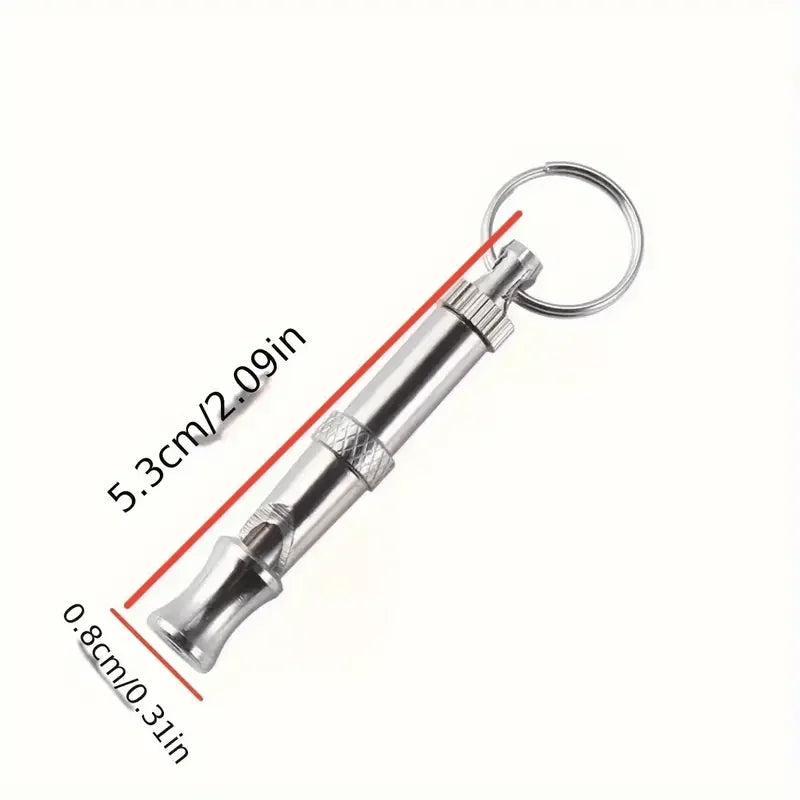 Adjustable Pitch Dog Whistle with Keychain for Training & Recall