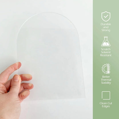 Clear Arch/Rectangular Acrylic Sheet Board for DIY Craft Signage Display Projects Picture Frame Wedding Place Card Decor Sign