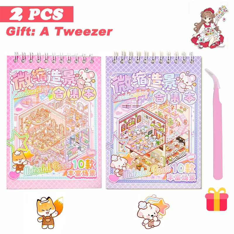 20Pcs 20in1 3D Cartoon Sticker Book | DIY Scenes Creative Gift for Kids, Portable Sticker Album for Birthday Christmas Crafts