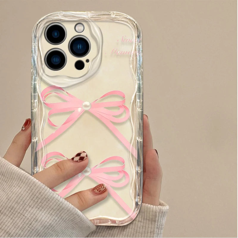 Bowknot Heart iPhone Case – Shockproof Silicone Cover