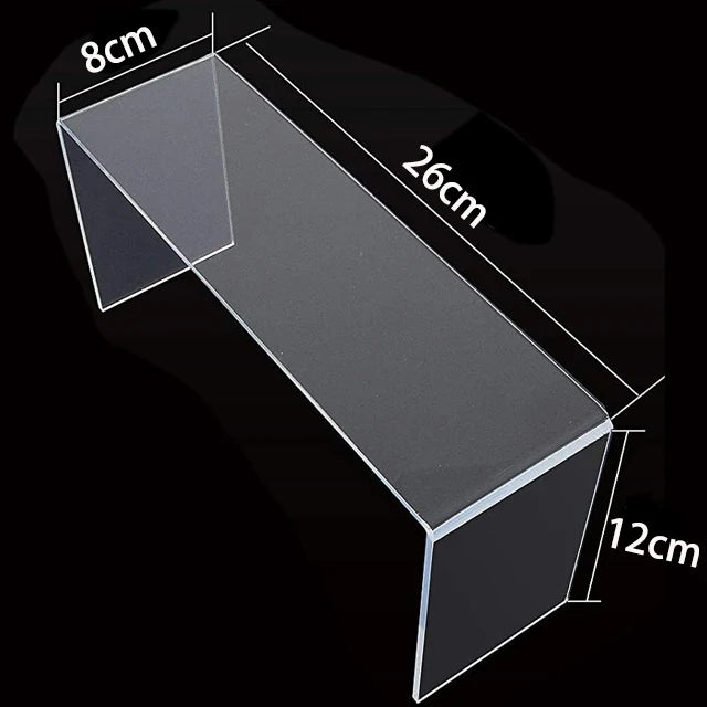 U Shape Acrylic Display Riser Stand, Clear Jewelry Display Riser Shelf Showcase For Dessert Cupcake Shoes Anime Figure Display