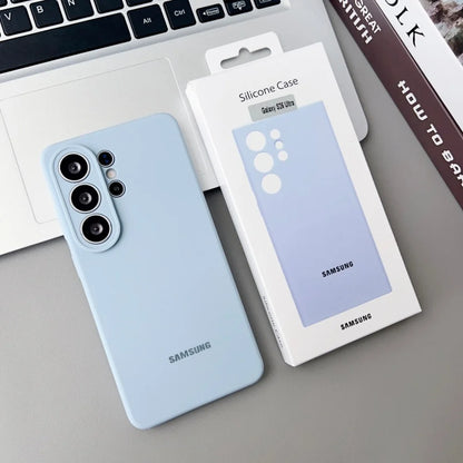 Original Liquid Silicone Solid Color Phone Case For Samsung Galaxy S26 S25 S24 S23 S22 Ultra S24 Plus FE Case With Official Box
