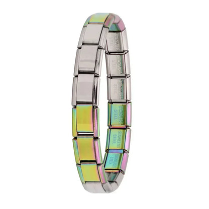 Hapiship Italian Elastic Charm Bracelet – 9mm Stainless Steel Fashion Bangle for Women & Men