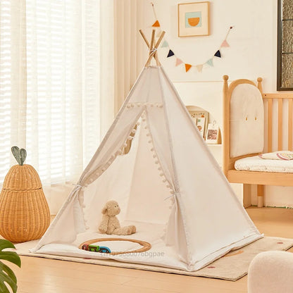 1.6m/1.3m Kid Tent Indoor Play House Wigwam for Child Portable Child Tipi Tents Teepee Toddler Ball Pit Girl Castle Play Room