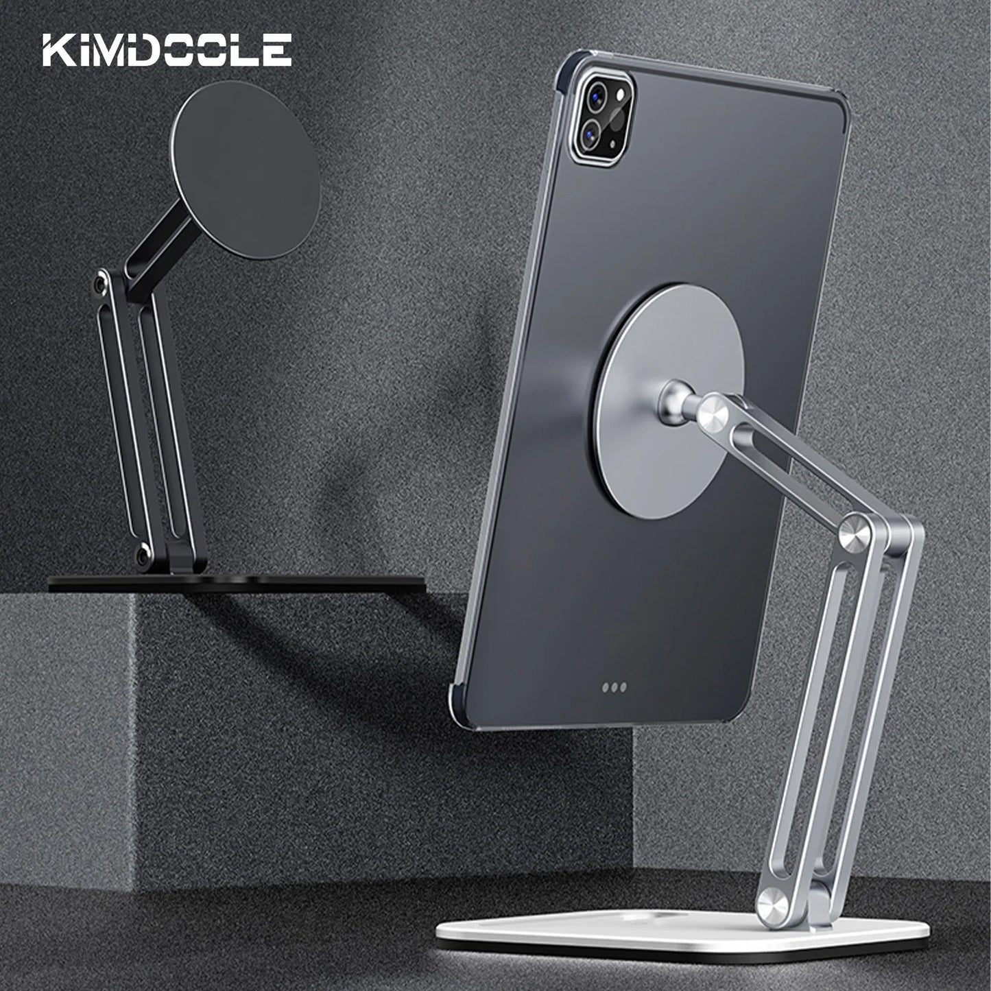 Kimdoole Metal Magnetic Tablet Holder for Table Desk Stand Suport for Ipad Pro Samsung Huawei Apple Tablet Accessories