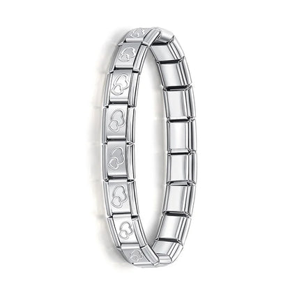 Hapiship Italian Elastic Charm Bracelet – 9mm Stainless Steel Fashion Bangle for Women & Men