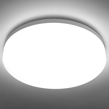 Ultra-thin Round LED Ceiling Lamp Waterproof Flush Mount Fixture 6500K Daylight Modern Home Lighting for Bedroom Kitchen Hallway