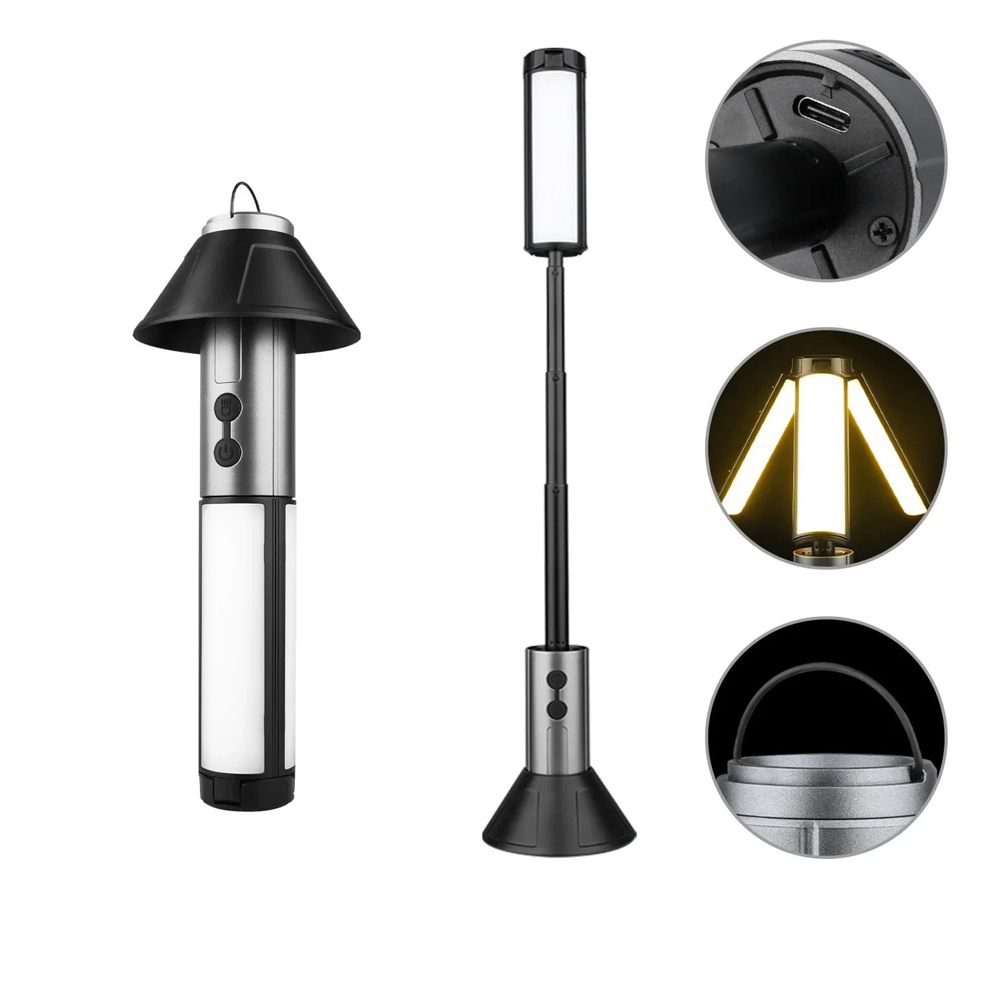 Rechargeable Outdoor Camping Light Tent Lamp Portable Foldable Flashlight Emergency Power Bank Work Floodlight