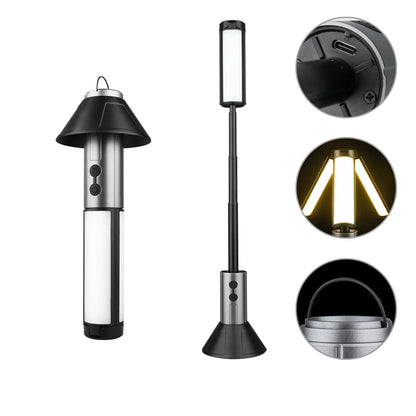 Rechargeable Outdoor Camping Light Tent Lamp Portable Foldable Flashlight Emergency Power Bank Work Floodlight