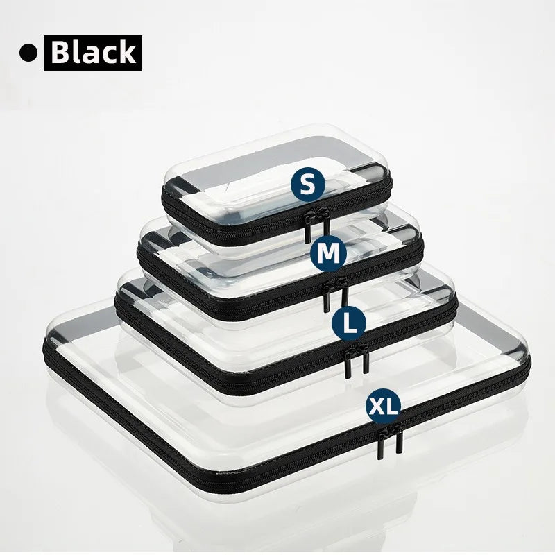 1pc Home Organize Box Transparent Cosmetics Storage Bag Baby Toy Organize Box Waterproof Plastic Zippered Pouch Travel Case Bag