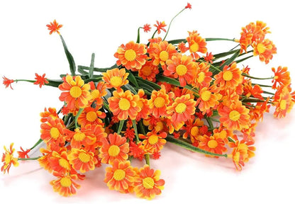 Artificial Daisies Flowers Outdoor UV Resistant Fake Foliage Plants Shrubs for Window Box Hanging Farmhouse Indoor Outside Decor
