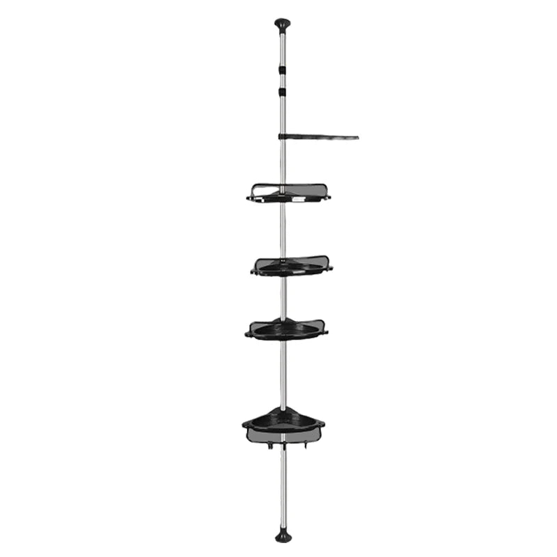 Stainless Steel Bathroom Corner Storage Rack Telescopic 4 Layer Shower Organizer For Shampoo Shower Gel Punch-Free Bathroom Rack