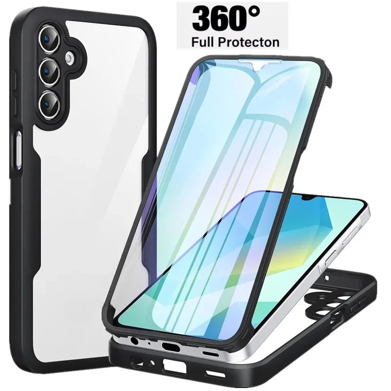Clear 360° Full Body Screen Protector Case For Samsung Galaxy A56 A36 A26 A16 A55 A35 A15 A25 5G Shockproof Phone Cover Fundas