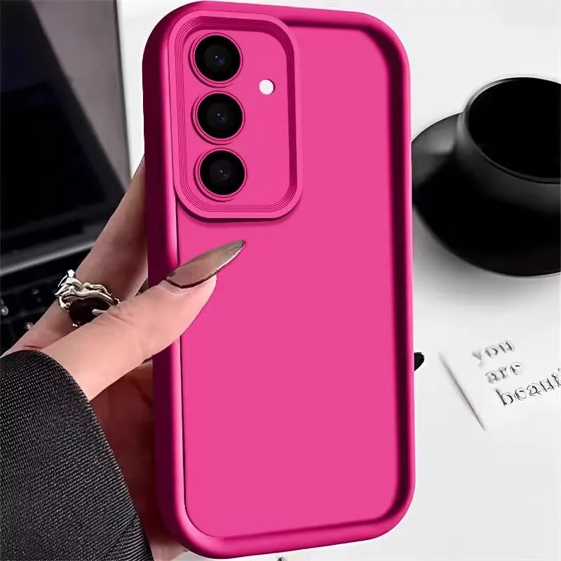 Soft TPU Case For Samsung Galaxy A56 A55 A54 A53 A35 A15 A16 A25 5G S24 S26 S25 Ultra S23 FE Candy Color Silicone Phone Cover