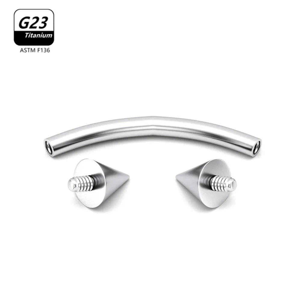 G23 Titanium Eyebrow Piercing Jewelry with Zircon – 1/5/50pcs Wholesale