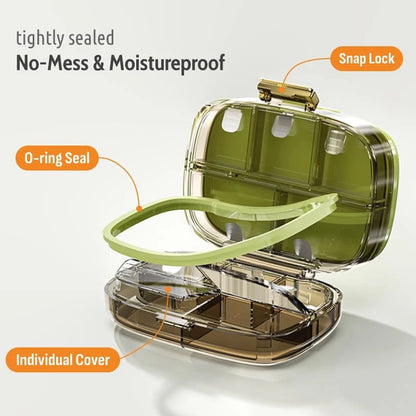 1PCS Travel Pill Organizer with 3 Layer Folding Design,10 Large Compartments Daily Pill Box,Portable Pill Case for Purse Pocket
