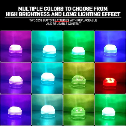 Wireless Adhesive LED Car Interior Ambient Light Remote Control Decor Auto Roof Foot Atmosphere Lamp Bicycle Tail Light