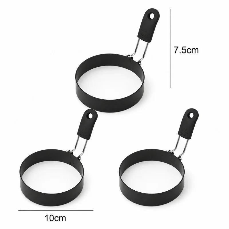 Anti-scald Egg Fried Ring Professional Stainless Steel Nonstick Round Pancake Mold Cooking Egg Mould Breakfast Sandwich Tools