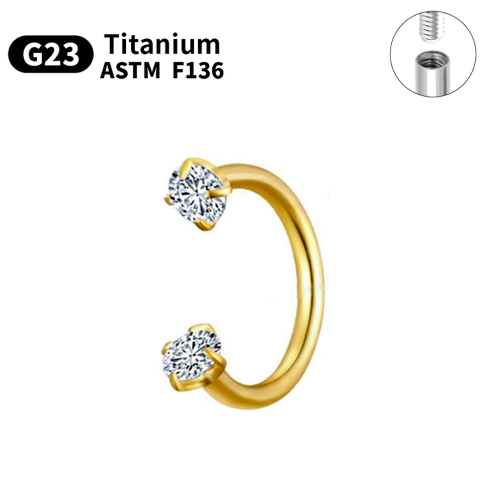 G23 Titanium Piercings Labret Stud Kit – 1/5/10pcs Lip, Nose, Eyebrow, and Cartilage Body Jewelry
