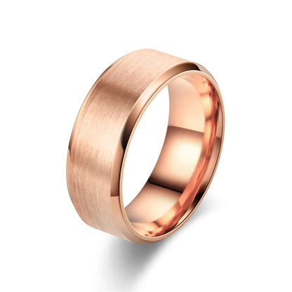 Stainless Steel Tungsten Ring – Unisex 8mm Brushed Wedding Band for Men & Women (6 Colors)