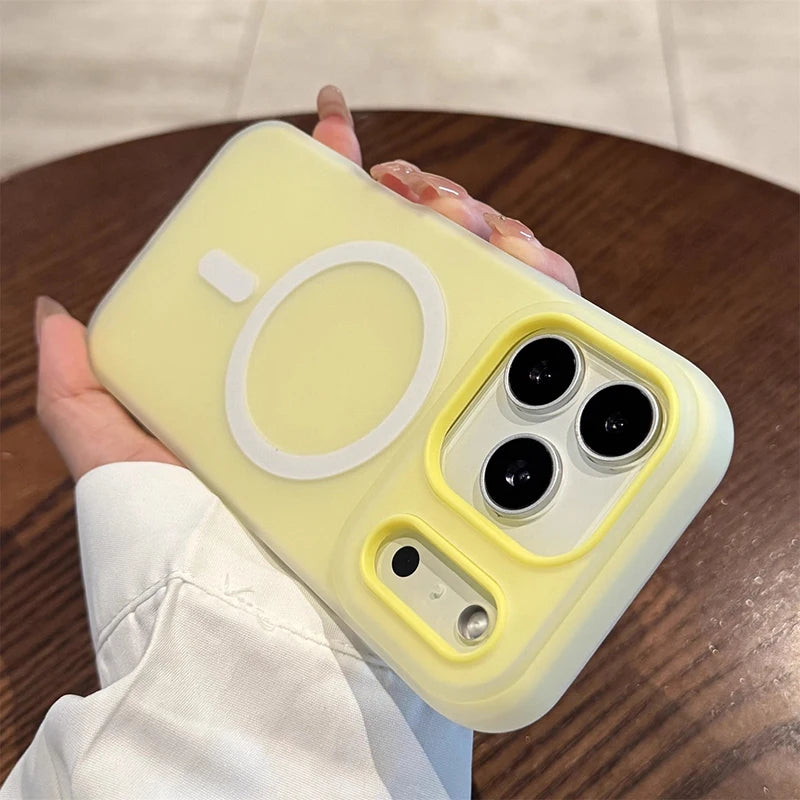 Luxury Candy Color 2 IN 1 Magnetic Case For iPhone 17 Air 16 15 14 13 12 11 Pro Max Plus For Magsafe Wireless Charge Matte Cover
