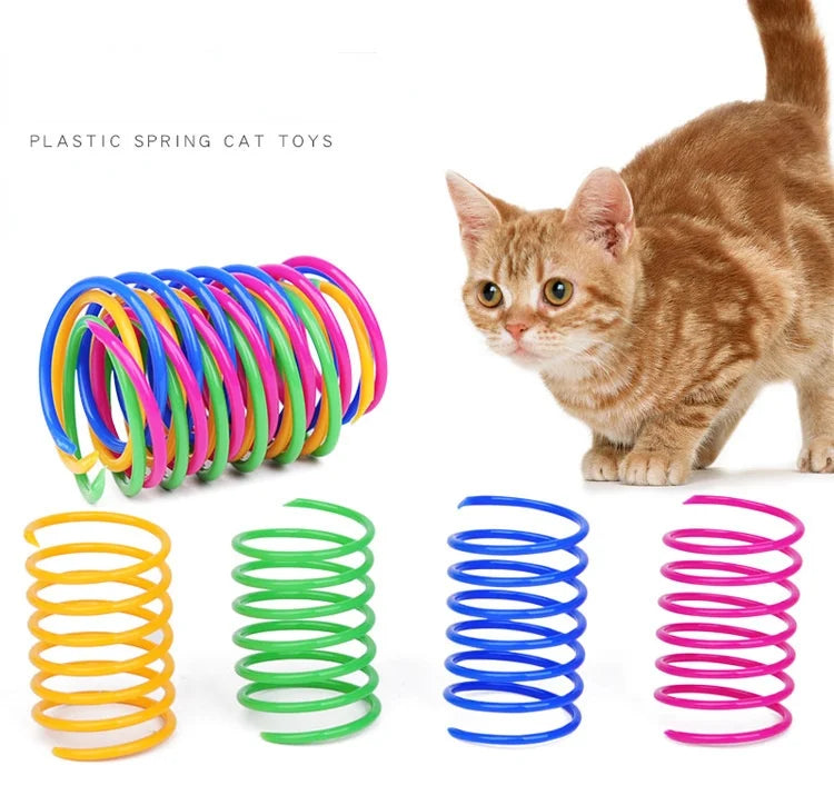 Colorful Spiral Spring Cat Toys – Bouncy Coil Play Set