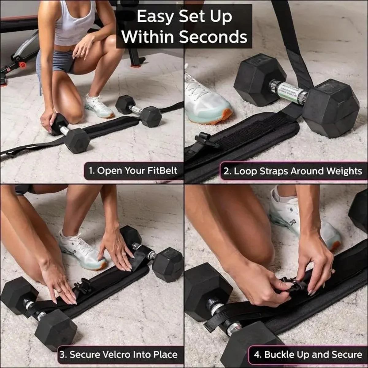 Adjustable Weighted Hip Bridge Belt for Home Gym