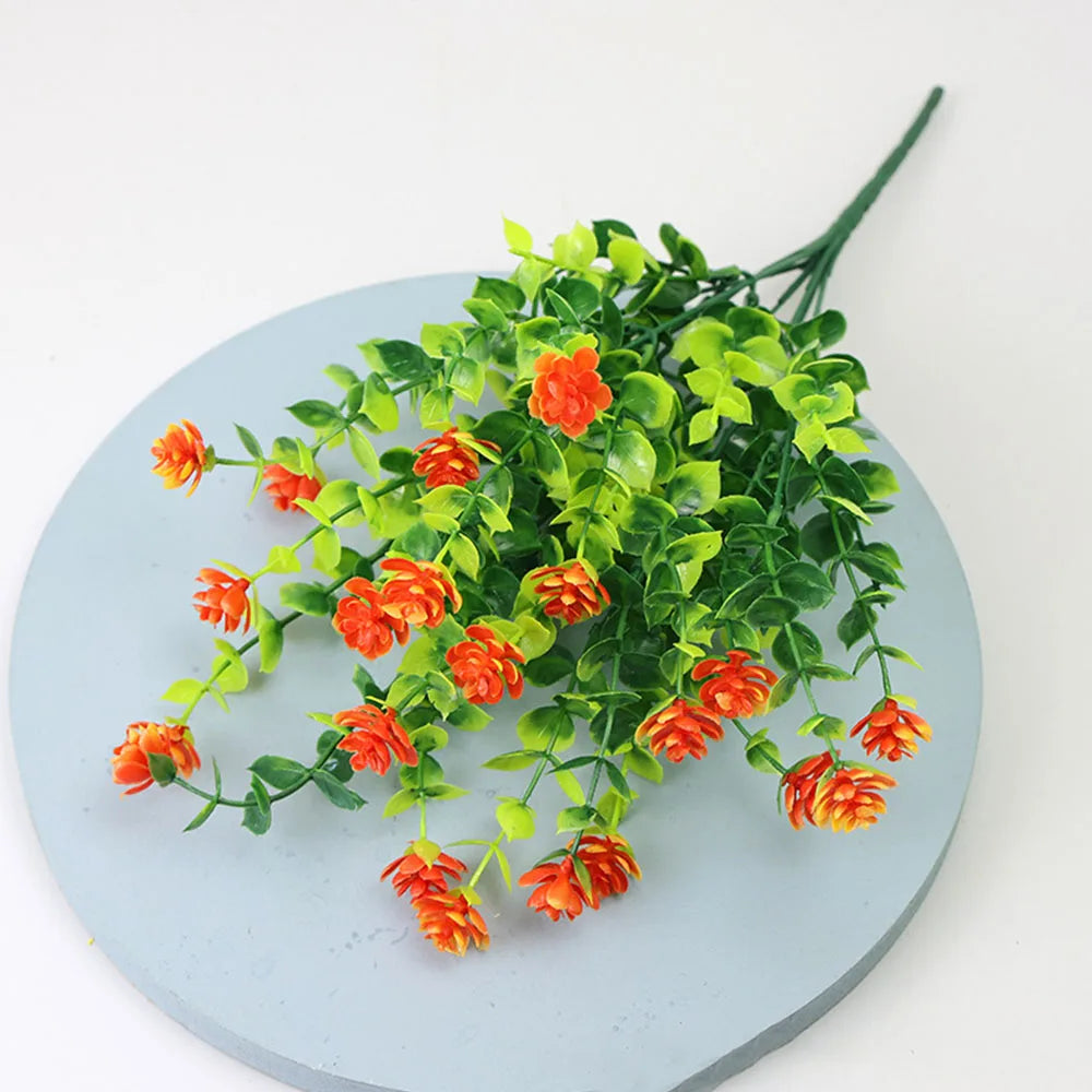 1/3 Bundle Artificial Flowers Outdoor Shrubs Plants UV Resistant Fake Flower Greenery for Office Kitchen Wedding Hotel Decor