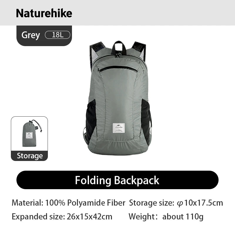 Naturehike Ultra Lightweight 18L Camping Backpack Portable Waterproof Nylon Bags Man Outdoor Hiking Sports Travel Backpack