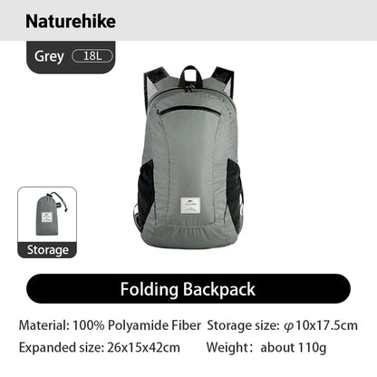 Naturehike Ultra Lightweight 18L Camping Backpack Portable Waterproof Nylon Bags Man Outdoor Hiking Sports Travel Backpack