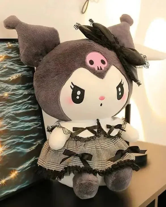 =New Kawaii 25cm Sanrio Plush Toy Jade Dog Kuromi Dressing Doll Doll Plush Toy Stuffed Animal Patung Dolls Birthday Gift