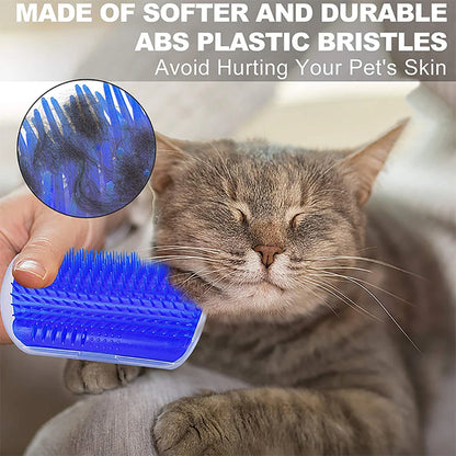 Cat Corner Grooming Brush & Removable Scratcher Comb