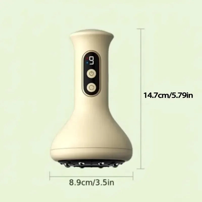 USB Rechargeable Abdominal Massager for Hot Compress and Adjustable Guasha Cupping Intensity Arm and Leg Massage Handheld