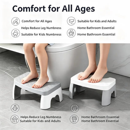 Slip Resistant Water-proof Potty Foot Stool Ergonomic Raised Footrest Stable Frame Household Washroom Auxiliary Tool Suitable Fo