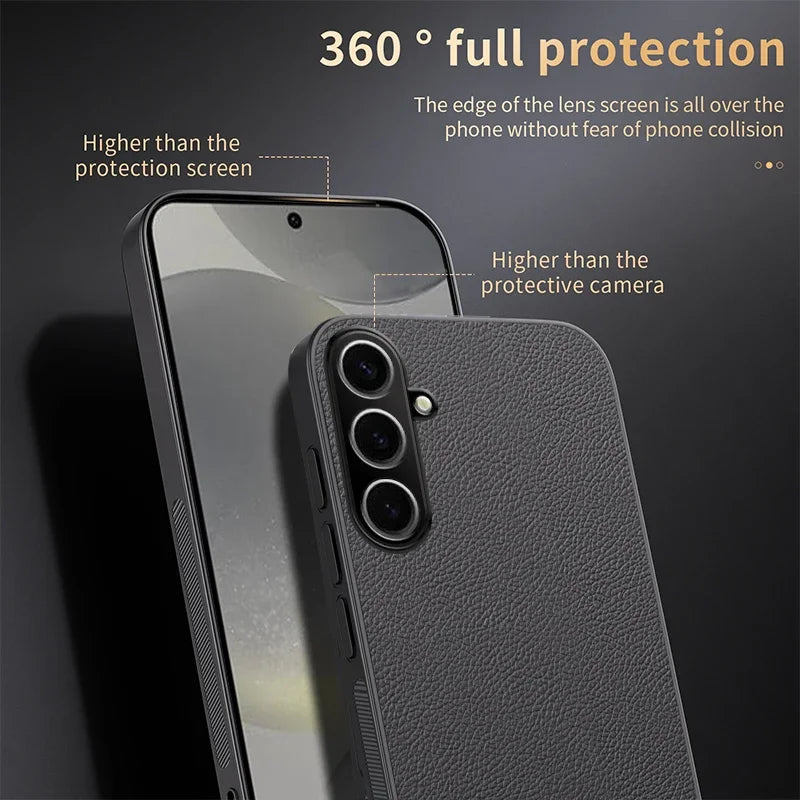 For Samsung Galaxy S25 FE Luxury Business Leather Soft Frame Magnetic Cover For Samsung Galaxy S25 FE S25FE 5G Phone Cases Capa