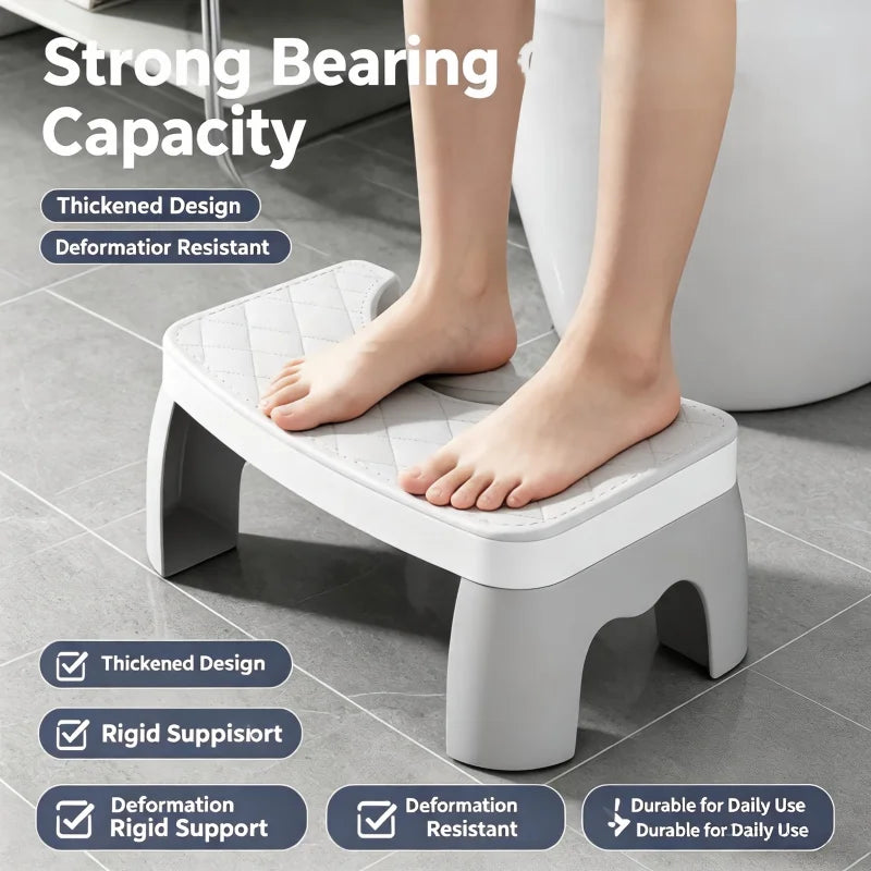 Slip Resistant Water-proof Potty Foot Stool Ergonomic Raised Footrest Stable Frame Household Washroom Auxiliary Tool Suitable Fo