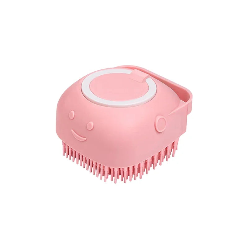 Silicone Dog Bathing Brush with Shampoo Dispenser