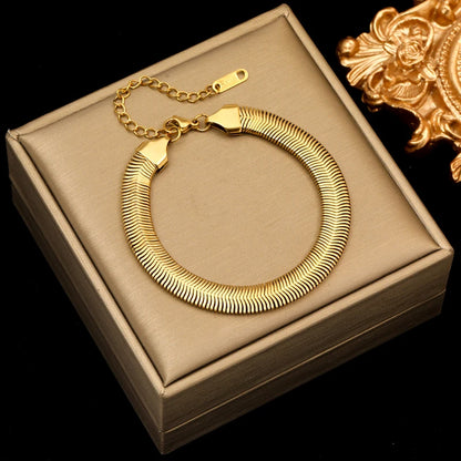 EILIECK 316L Stainless Steel Twisted Bracelet – 18K Gold Plated Wrist Chain, Waterproof Trendy Bangle for Women