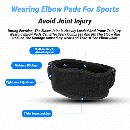 1Pc Adjustable Elbow Brace - Sports Compression Arm Support For Basketball, Tennis, Volleyball, Golf Unisex Fitness Tool