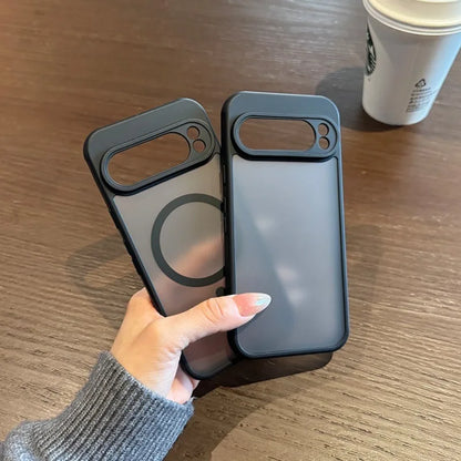 For Google 9A Magnetic Case Slim Matte Carbon Fiber Wireless Charger Cover for Google Pixel 9 10 Pro XL 8A 8 Pro Armror Cover