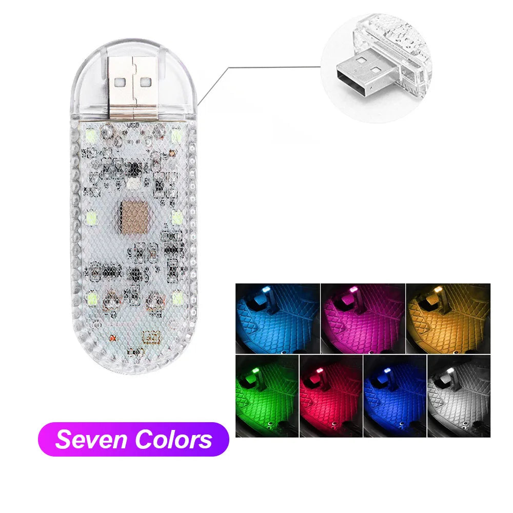 1 pc Multi Color Car Light Wireless LED Touch Light Roof Light Sensor Read Lamp Mini USB Charging Light Car Interior Accsesories