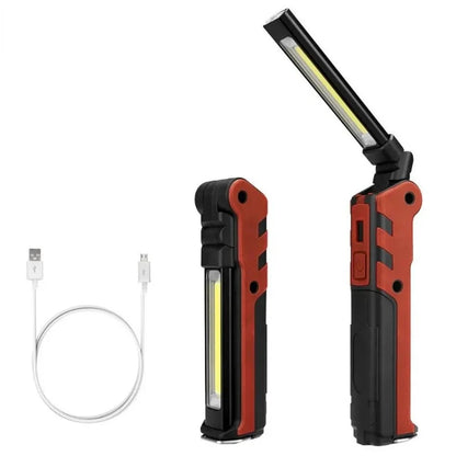 Dimmable COB LED Work Light USB Rechargeable Flashlight with Magnetic &Hook Power Bank Inspection Lamp  for Car Repair Camping