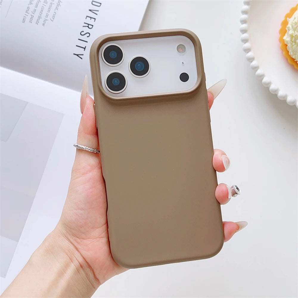 Matte Candy Color Phone Case for iPhone 17 Air 16 16E 15 Pro Max Liquid Silicone Shockproof Protection Skin Feeling Solid Cover