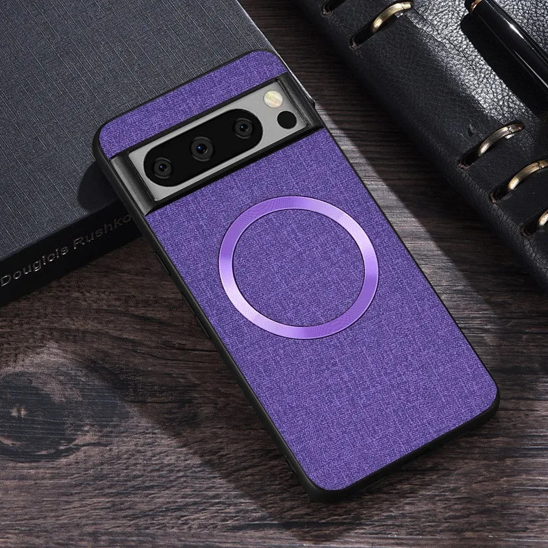 for Magsafe Fabric Cloth Case for Google Pixel 9 8 7 6 10 Pro XL 7A 8A 6A Magnetic Wireless Charging Slim Cover for Pixel 9Pro