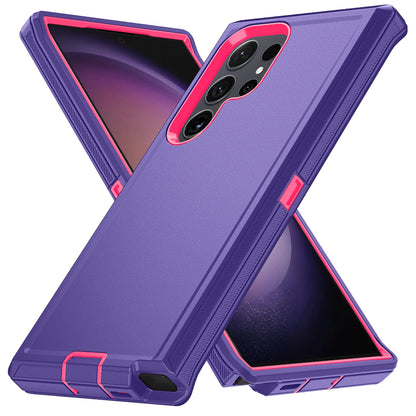 For Samsung Galaxy S25 S24 S23 S22 S21 S20 FE Plus Ultra Note 20 Armor Shockproof Defender Phone Case Hard PC+TPU Back Cover